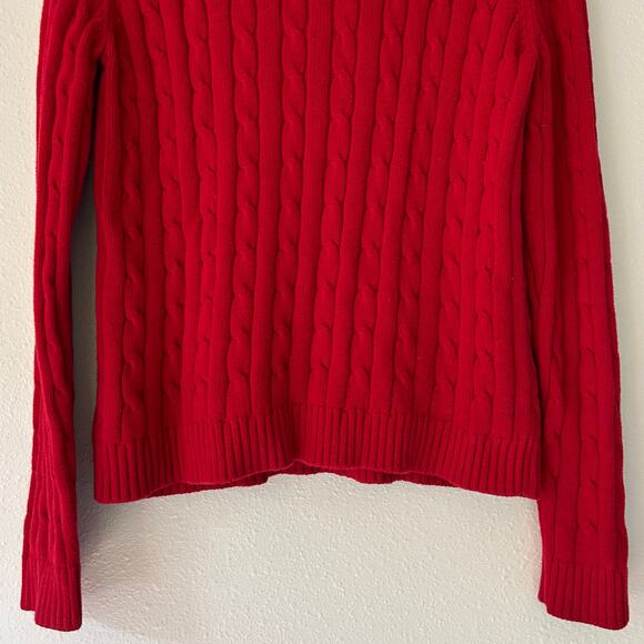 Vintage Chaps Ralph Lauren cable knit crewneck sweater 90s Y2K academia preppy M - Picture 8 of 13